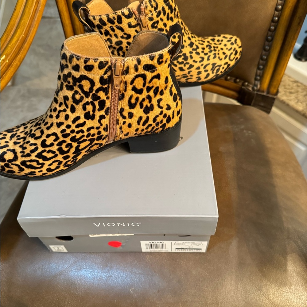 Vionic Leopard Print Ankle Boots - image 7